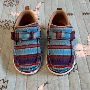 Twisted X Kids Moccasins - Blue and Purple Stripes